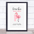 The Card Zoo New Baby Birth Details Christening Nursery Initial F Flamingo Gift Print