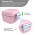 ARGOMAX Portable Leak Proof Denture Bath Cup, Soaking Box with Strainer for Dentures and Braces (Pink + White)