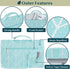 PAVILIA Hanging Toiletry Bag for Women Men, Waterproof Travel Kit Organizer, Roll Up Makeup Bag Accessories (Teal
