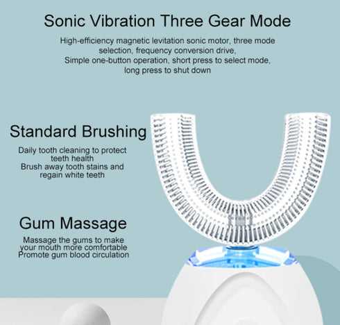 VIDECOR 360 Electric Automatic u-Shaped Children Toothbrush Portable for Better Cleaning of Teeth Stains,D