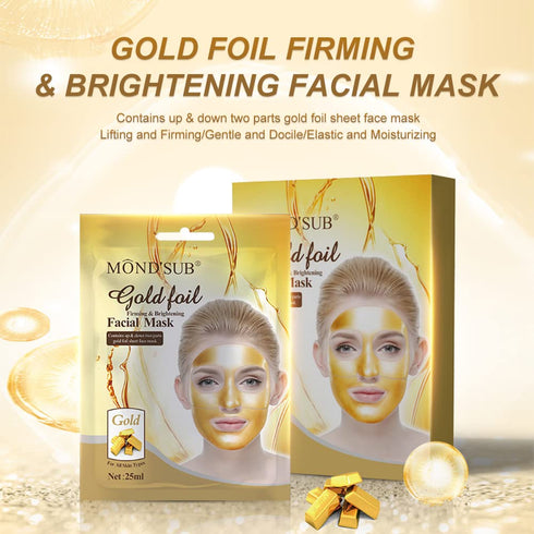 MOND'SUB 24K Gold Face Firming Mask, 6-Pcs Anti Aging, Brightening, Hydrating Facial Mask for Both Men & Women