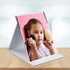 ZBEIVAN 10x7 Inches Portable Folding Makeup Mirror, Frameless PU Leather Desk Mirror with Stand for Travel