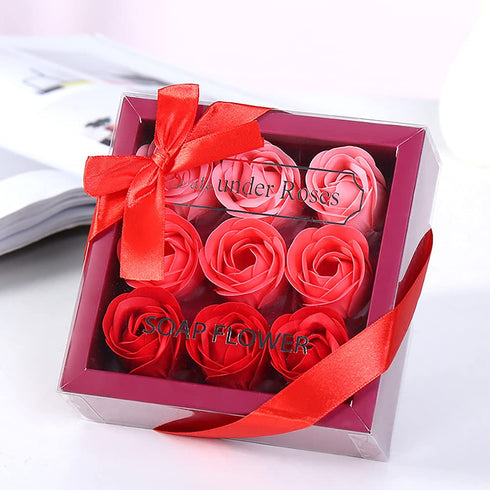 Hedume 4 Boxes Floral Scented Bath Soap - 36 Pcs Rose Flower Petals in Gift Box for Special Occasions