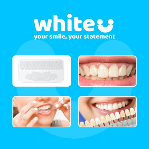 WhiteU 14 7 Teeth Whitening Strips for Sensitive Teeth - Peroxide Free No Sensitivity - Strips with Pap+ & Nano