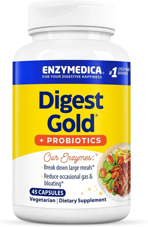 Enzymedica Digest Gold + Probiotics, 2-in-1 Formula for Gut Health, 45 Count