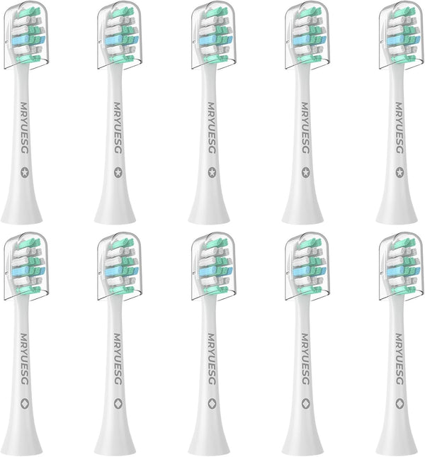 MRYUESG Replacement Toothbrush Heads, 10 Pack, Compatible with Philips Sonicare, White-Blue