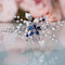 Olbye Blue Rhinestone Wedding Hair Comb Bridal Accessories for Bride and Bridesmaids Silver Hair Piece