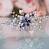 Olbye Blue Rhinestone Wedding Hair Comb Bridal Accessories for Bride and Bridesmaids Silver Hair Piece