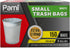 PAMI Small 4-Gallon Trash Bags, White, 150 Bags, Strong Multipurpose Plastic Wastebasket Liners