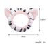 2 PCS Women Animal Ear Tiger Print Fuzzy Hairband, Elastic Stretch Head Wrap for Skincare Spa