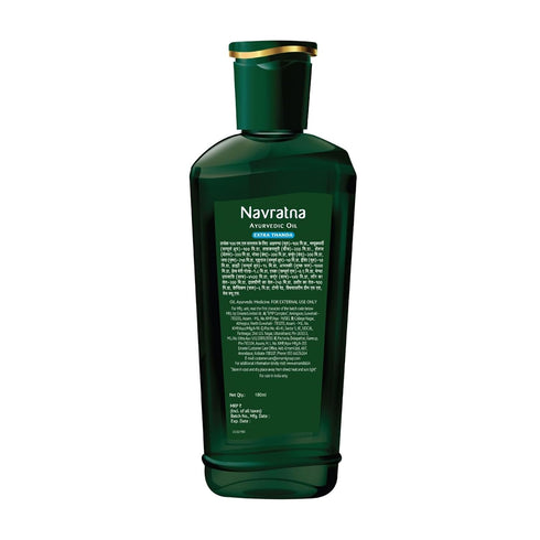 Navratna 9 6.09 Oz 180 ml Ayurvedic Extra Cool Oil | with Unique Herbal Ingredients | Relaxing Massage Oil with Cooling