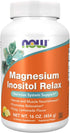 NOW Supplements Magnesium Inositol Powder - Nervous System Support, Fizzy Lemonade Flavor
