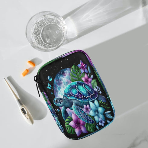 Skerhhux 7 Animal Funny Turtle Pill Case Travel Pill Organizer Weekly Day Portable with Zipper Medicine Box Pill Case