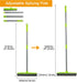 Push Broom for Pet Hair Removal with Squeegee, Soft Silicone Bristle Broom for Cat/Dog Hair, Green