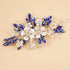 Kercisbeauty Flower Hair Comb for Women and Girls, Wedding Bridal Crystal Hair Piece in Blue
