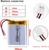 3.7V 500mAh Lipo Battery Rechargeable Lithium Polymer 403040 with JST Connector