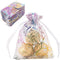 Wudygirl 100pcs Drawstring Organza Bags, 3.54x4.7 inches, White Coralline Pattern for Jewelry, Candy, Wedding Favors