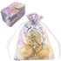 Wudygirl 100pcs Drawstring Organza Bags, 3.54x4.7 inches, White Coralline Pattern for Jewelry, Candy, Wedding Favors