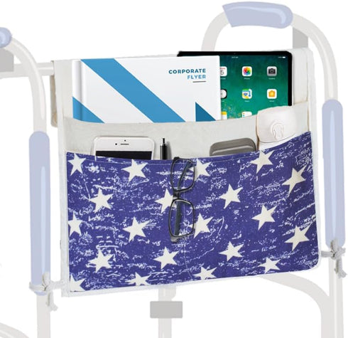 TOGETRUE Walker Bag, Easy Access Walker Storage Basket with 2 Large Pockets,