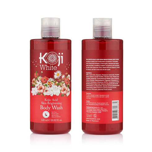 Koji White Kojic Acid Skin Brightening Body Wash, 10.82 Fl oz