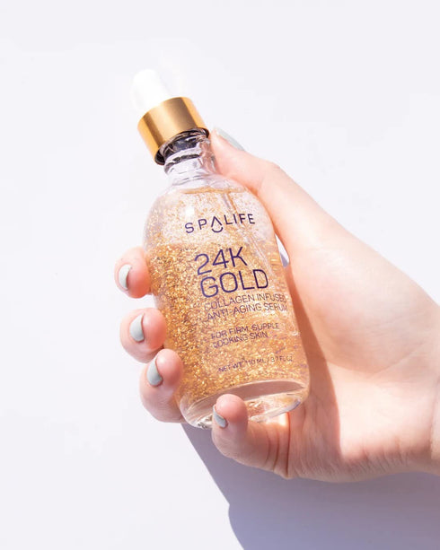 SpaLife Nourishing Anti-Aging Gold & Silver Serums I Anti-Aging 24k Gold & Collagen I 110 ml (3.7 Fl. Oz.) I Boosts