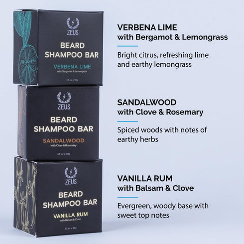 ZEUS Beard Shampoo Bar (3.5 oz) - Hydrating Beard Soap with Natural Oils & Premium Ingredients