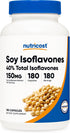 Nutricost Soy Isoflavones 150mg, 180 Veggie Capsules - Gluten Free, Non-GMO, Vegetarian Friendly