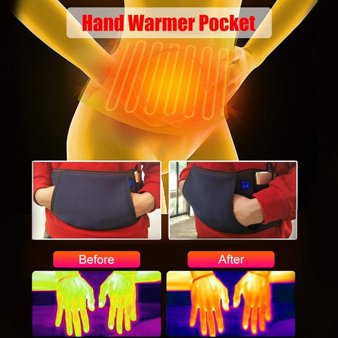 WOOLALA Heating Waist Belt with Hand Pocket, Electric Heated Belt Heating Pad with Rechargeable Battery for Menstrual