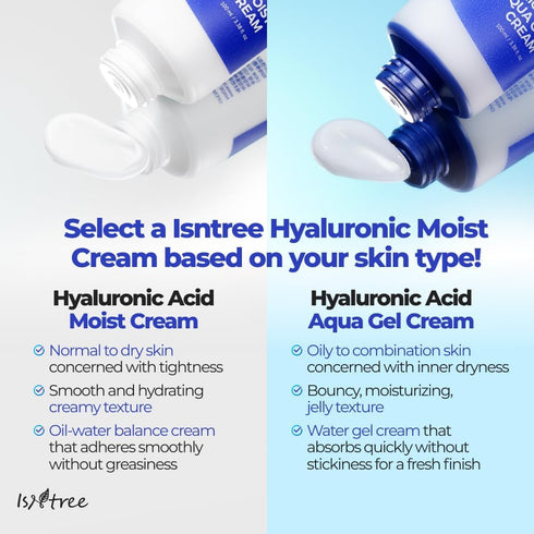 ISNTREE Hyaluronic Acid Moist Cream 100ml, Korean Skincare for Deep Hydration, Lightweight & Non-Greasy