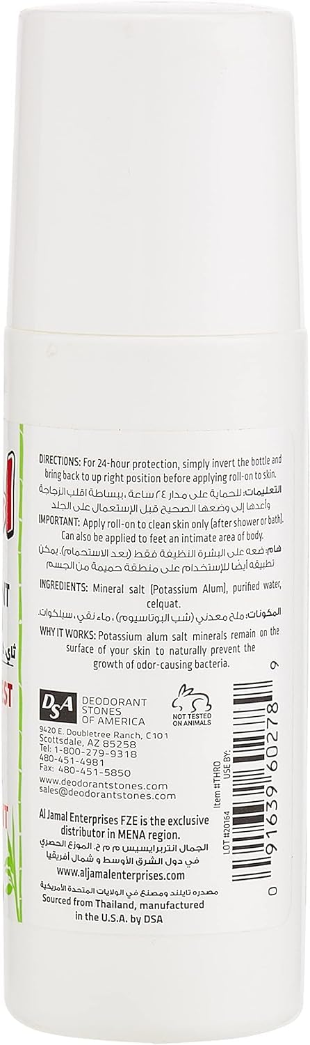 Thai Deodorant Stone Thai Crystal Mist Roll On Deodorant, 3 Oz