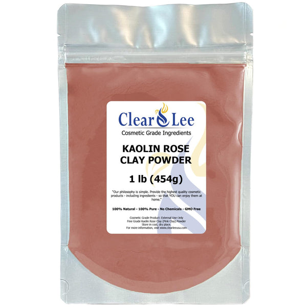 Kaolin Rose Pink Clay Cosmetic Grade Powder, 100% Pure Natural Powder for Skin Detox, Rejuvenation, DIY Clay Face Mask