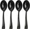 Maryland Black Tiny Tasters Mini Spoons - 3.75" (Pack of 50) BPA-Free Plastic Appetizer Spoons for Tasting Parties