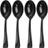 Maryland Black Tiny Tasters Mini Spoons - 3.75" (Pack of 50) BPA-Free Plastic Appetizer Spoons for Tasting Parties