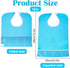WJIAAA 23.6 14.3in Adult Bibs for Elderly Women Men, Blue Waterproof Oil-Proo Bibs with Chip Collector Wipe-Clean