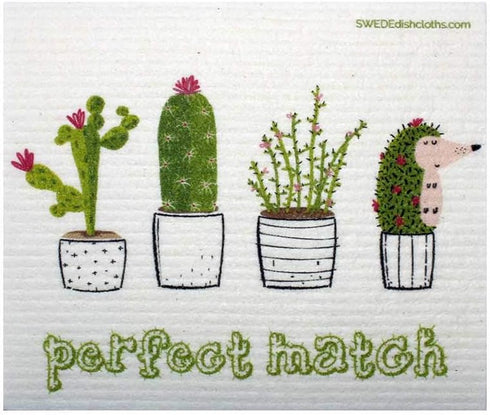 Mixed Cactus Set of 3 Swedish Dishcloths | ECO Friendly Absorbent Cleaning Cloths | Reusable Wipes