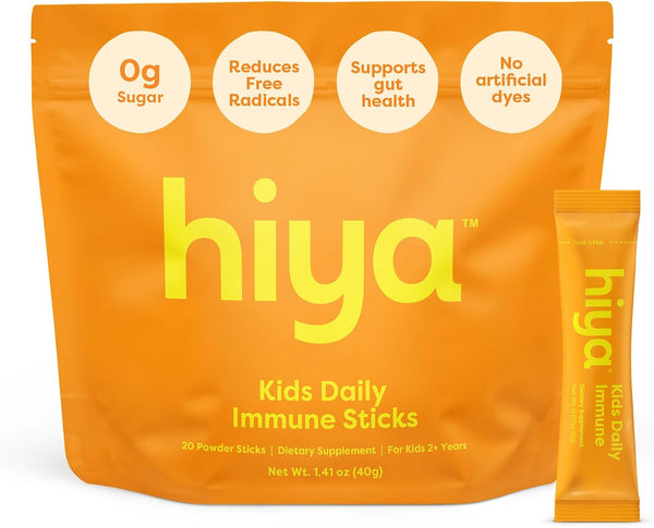 Hiya Kids Immune Support Vitamin C, Elderberry & Beta Glucans for Ages