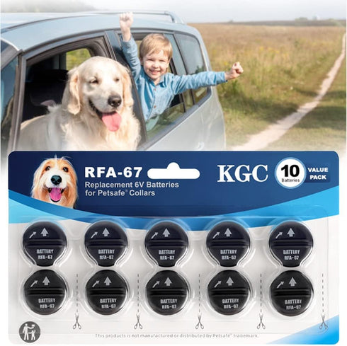 KGC RFA-67 6 Volt Replacement Dog Collar Batteries - Compatible with PetSafe RFA 67 Battery (10 Pack)