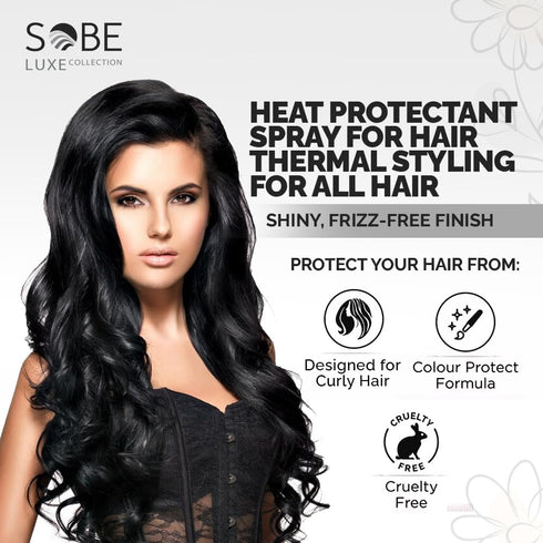 SOBE LUXE Heat Protectant Spray for Hair, 8 Oz - Blow Dry, Thermal Styling Spray for All Hair Types, Frizz-Free