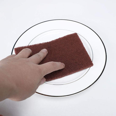 uxcell 20pcs Non-Scratch Scouring Pad Sponge Scrub Pads, 6"x4" for Kitchen Scouring, Brown
