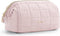 BAGSMART Makeup Bag, Travel Cosmetic Organizer Case, Puffy Padded Makeup Bags for Women, Pink