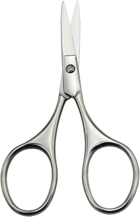 Nose Hair Trimmer Scissors - 3.4" Round Tip Scissors for Ear Eyebrow Beard Mustache Trimming - Multi-Purpose Beauty Tool