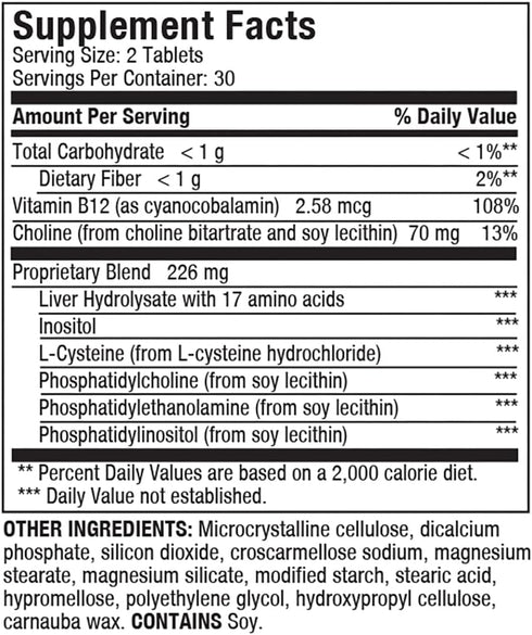 LIVERITE 60 Liver Aid Tablets, Supports Healthy Liver Function, Cleansing, Energy & Daily Wellness
