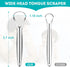2 Pack Metal Tongue Scraper for Adults, Stainless Steel Cleaner with Travel Case, Reusable for Oral Care