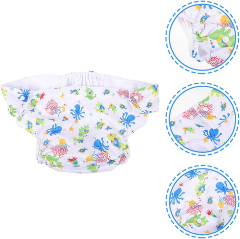 HAMPPLIES 2pcs Reusable Adult Cloth Diapers with Adjustable Snap Closure, Breathable Leakproof Incontinence Underwear