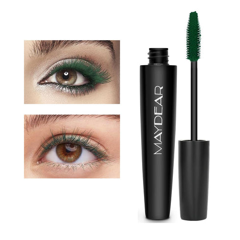 Maydear Dark Green Waterproof Long Lasting Mascara - Smudgeproof Eye Makeup for Women