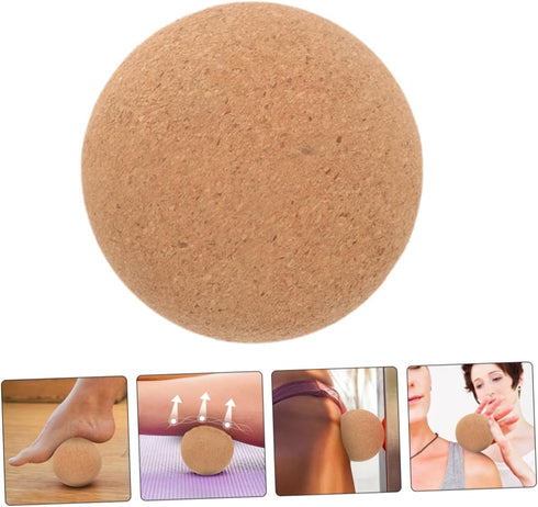 Set Sosoport Cork Massage Ball Yoga Massager Soft Spiky Roller Ball for Neck Back Foot Arm Muscle Relief