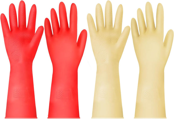 Rubber Cleaning Gloves for Dishwashing, 6 Pairs Kitchen Gloves for Washing Dishes, Reusable Household Gloves
