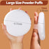 Teenitor 4.13 Inch Ultra Soft Washable Large Round Velour Powder Puff for Body Loose Powder, 4 Pcs