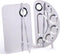 Makeup Mixing Palette, Stainless Steel Metal Foundation Palette with Spatula, 6×4"/Silver, 2pcs for Nail-Art