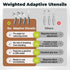 yuyingji Set Set Adaptive Utensils with Holder Base, Weighted Easy Grip Silverware for Elderly, Arthritis Utensils